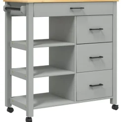 vidaXL Keukentrolley MONZA 84x40x88,5 cm massief grenenhout
