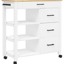 vidaXL Keukentrolley MONZA 84x40x88,5 cm massief grenenhout