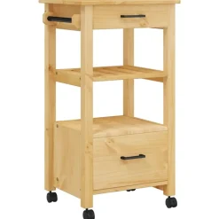 vidaXL Keukentrolley MONZA 48x40x88,5 cm massief grenenhout