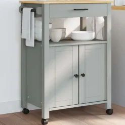 vidaXL Keukentrolley MONZA 60x40x88,5 cm massief grenenhout