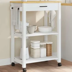 vidaXL Keukentrolley MONZA 60x40x88,5 cm massief grenenhout