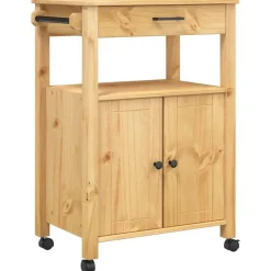 vidaXL Keukentrolley MONZA 60x40x88,5 cm massief grenenhout