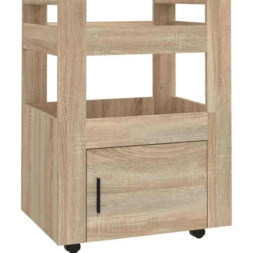 vidaXL Keukentrolley 60x45x80 cm bewerkt hout sonoma eikenkleurig