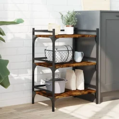 vidaXL Keukentrolley 50x35x75,5 cm bewerkt hout gerookt eikenkleurig