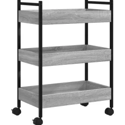 vidaXL Keukentrolley 50x30x70 cm bewerkt hout grijs sonoma eikenkleur