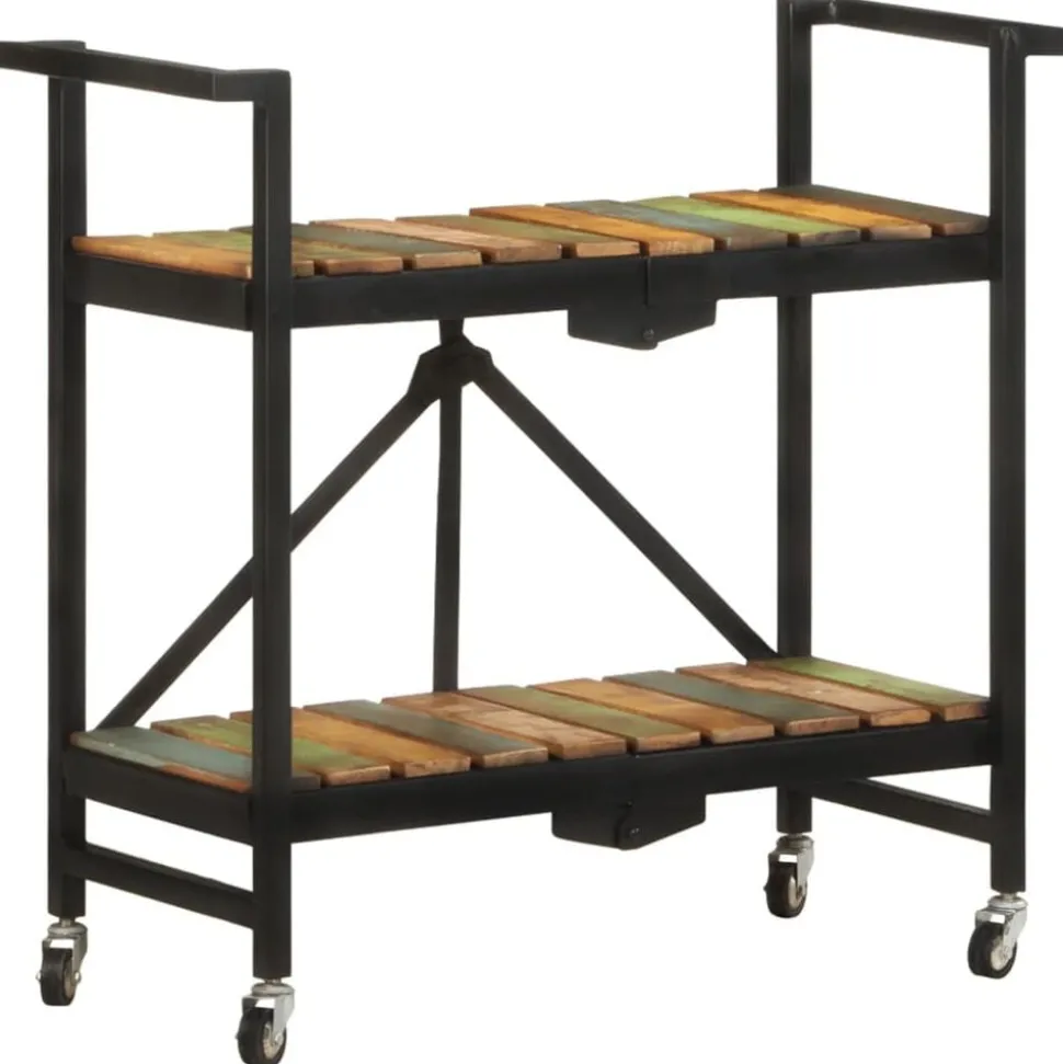 vidaXL Keukentrolley 87x36x81 cm massief gerecycled hout
