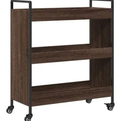 vidaXL Keukentrolley 70x30x82 cm bewerkt hout bruin eikenkleurig