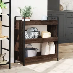 vidaXL Keukentrolley 70x30x82 cm bewerkt hout bruin eikenkleurig