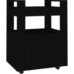 vidaXL Keukentrolley 60x45x80 cm bewerkt hout zwart