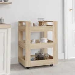 vidaXL Keukentrolley 60x45x80 cm bewerkt hout sonoma eikenkleurig