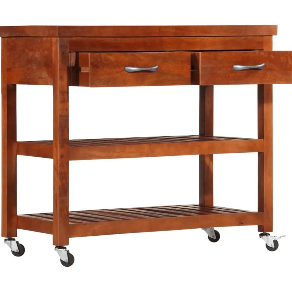 vidaXL Keukentrolley 100x48x89 cm massief acaciahout