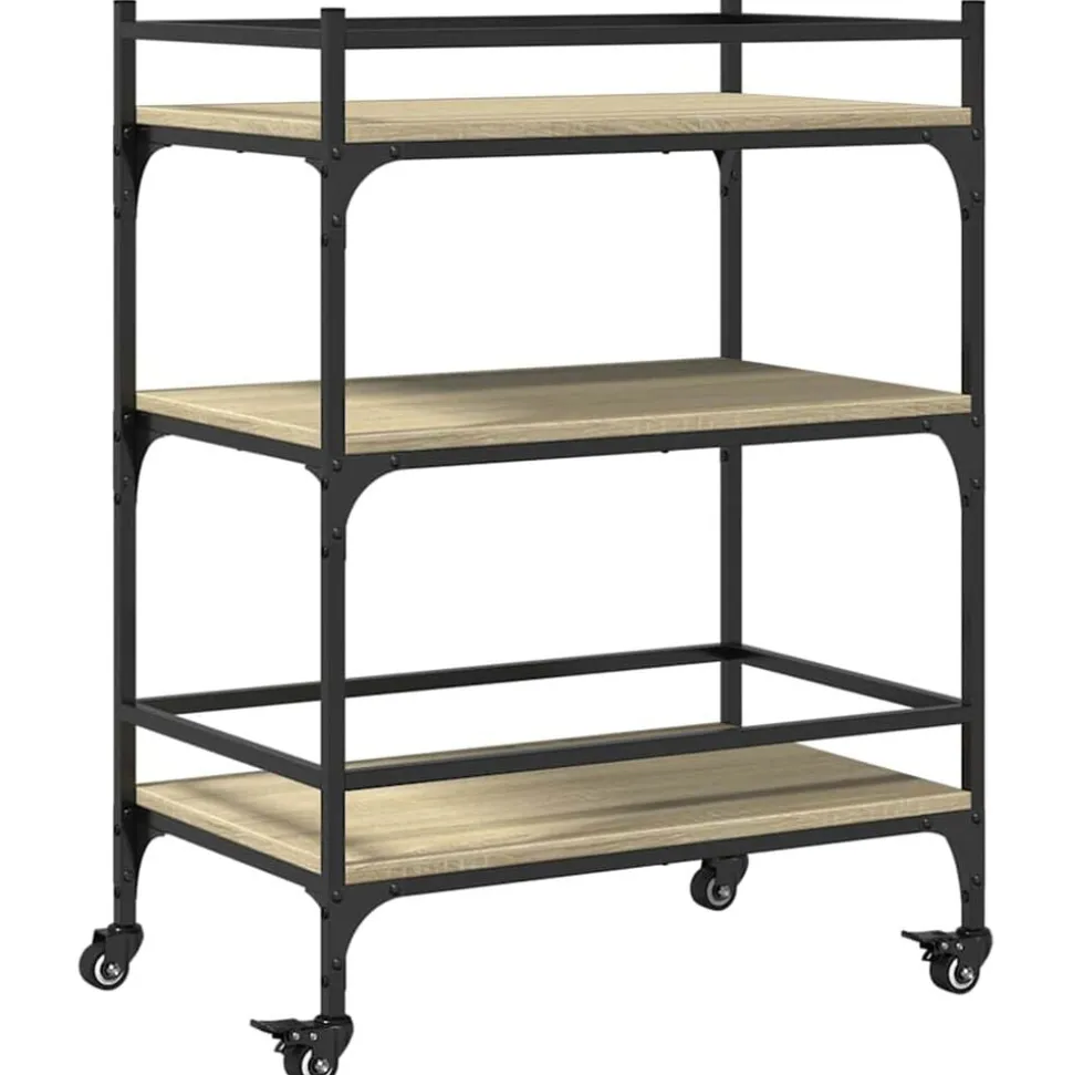 vidaXL Keukentrolley 65x40x86,5 cm bewerkt hout sonoma eikenkleurig