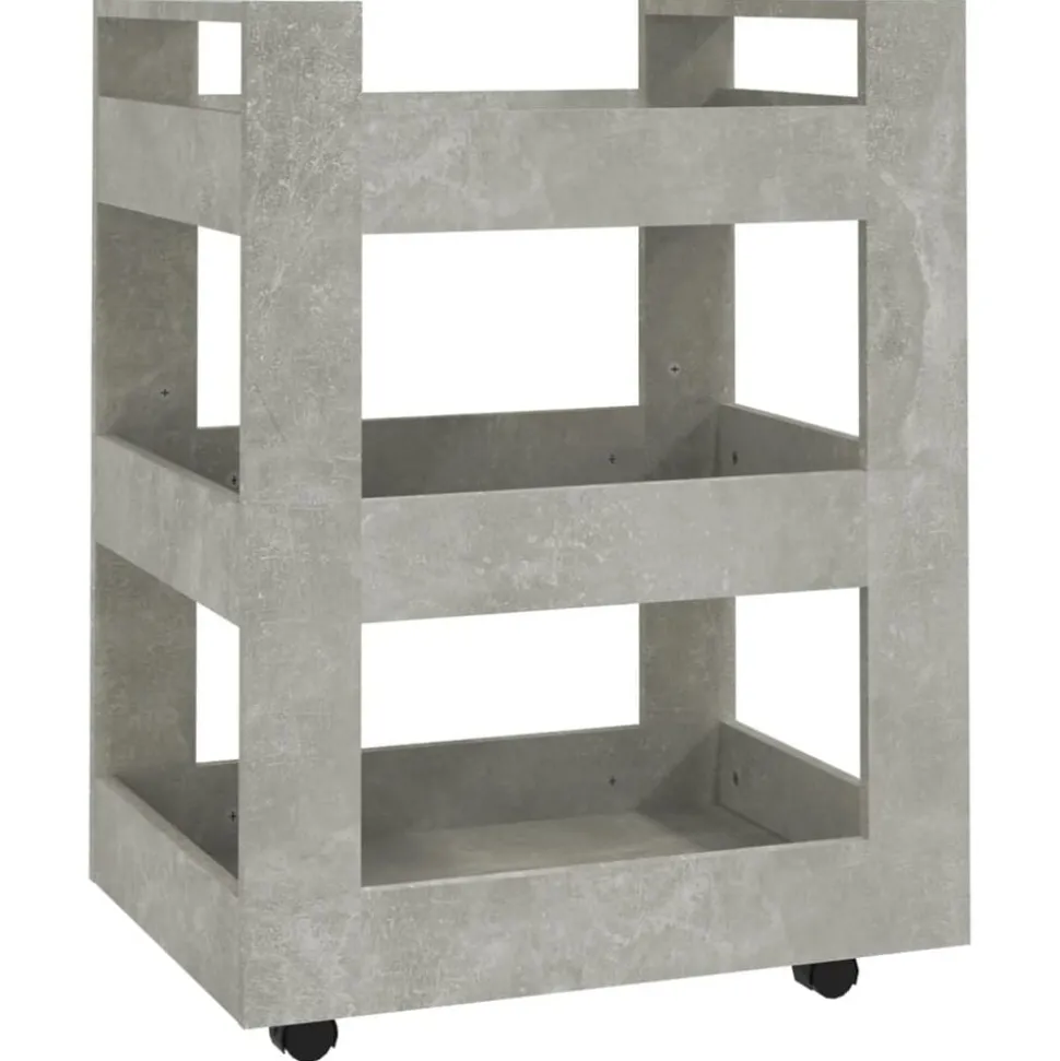 vidaXL Keukentrolley 60x45x80 cm bewerkt hout betongrijs