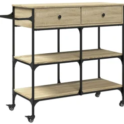 vidaXL Keukentrolley 105x42x95 cm bewerkt hout sonoma eikenkleurig