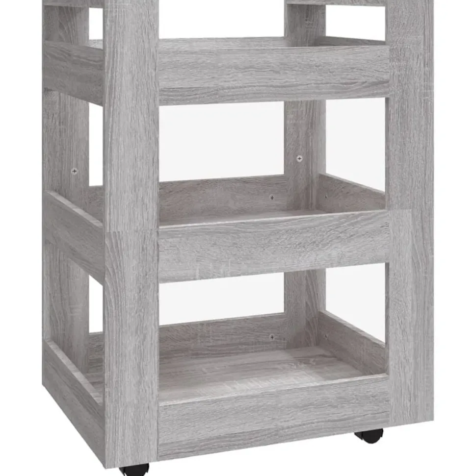 vidaXL Keukentrolley 60x45x80cm bewerkt hout grijs sonoma eikenkleurig