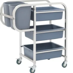vidaXL Keukenwagen met kunststof containers 82x43,5x93 cm