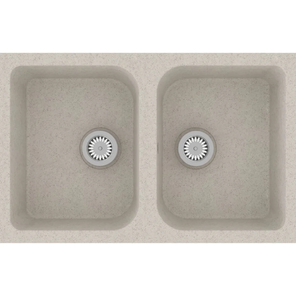 vidaXL Keukenwasbak Beige 76 x 48 x 30 cm Kwarts en hars