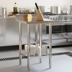 vidaXL Keukenwerktafel met spatscherm 55x55x93 cm roestvrij staal