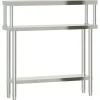 vidaXL Keukenwerktafel met bovenschap 110x30x120 cm roestvrij staal