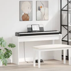 vidaXL Keyboardstand Wit 120 x 32 x 64 cm Bewerkt hout