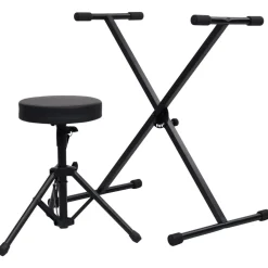 vidaXL Keyboardstandaard en -kruk zwart