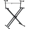 vidaXL Keyboardstandaard X-frame dubbel versterkt zwart