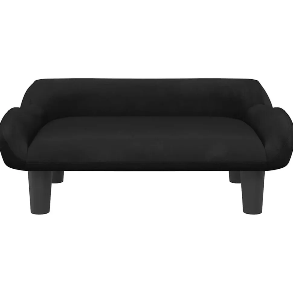 vidaXL Kinderbank 70x40x24 cm fluweel zwart