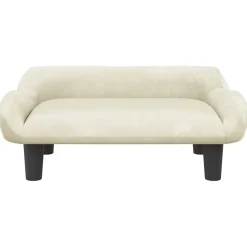 vidaXL Kinderbank 70x40x24 cm fluweel crèmekleurig