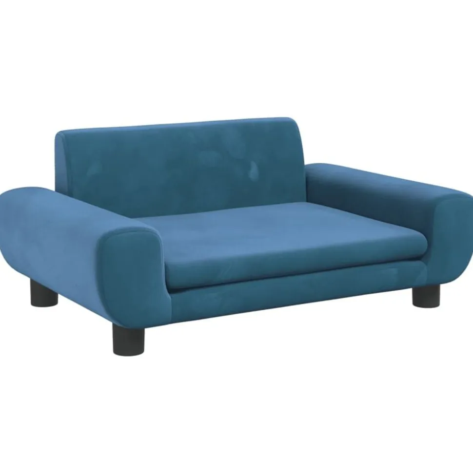 vidaXL Kinderbank 70x45x33 cm fluweel blauw