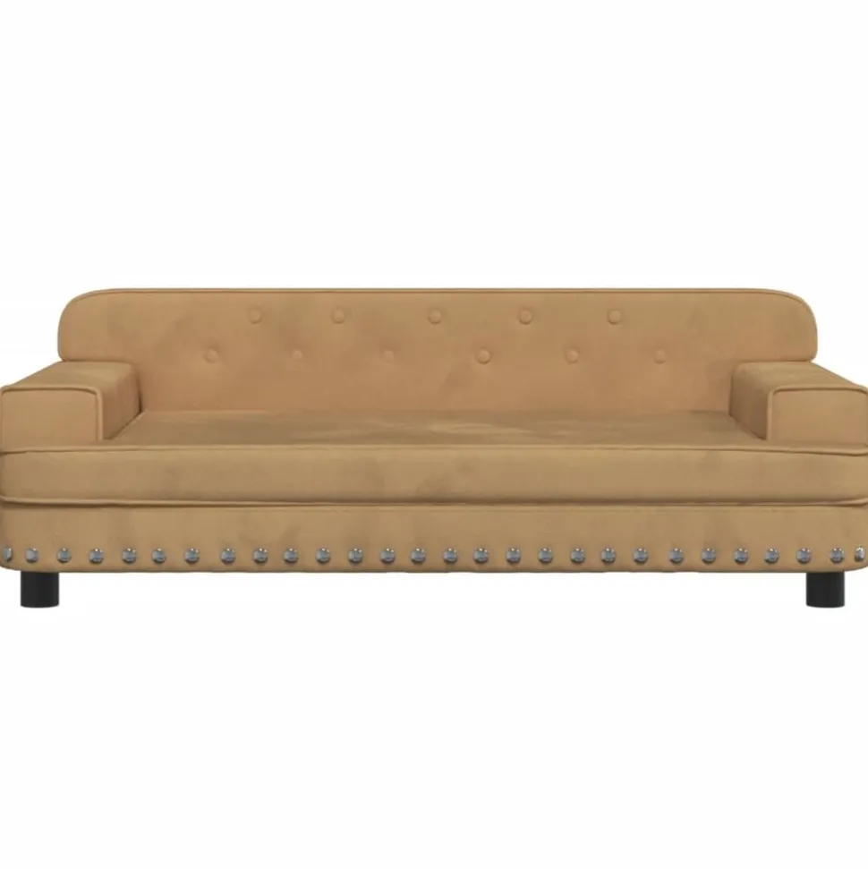 vidaXL Kinderbank 90x53x30 cm fluweel bruin