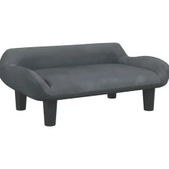 vidaXL Kinderbank 70x40x24 cm fluweel donkergrijs