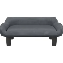 vidaXL Kinderbank 70x40x24 cm fluweel donkergrijs