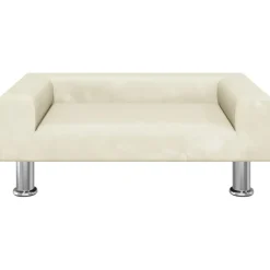 vidaXL Kinderbank 70x45x26,5 cm fluweel crèmekleurig