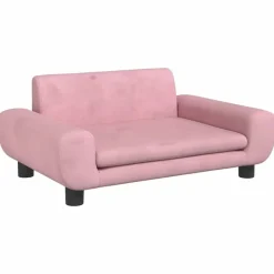 vidaXL Kinderbank 70x45x33 cm fluweel roze