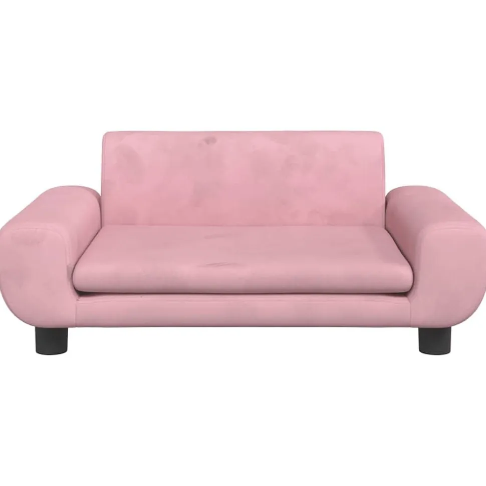 vidaXL Kinderbank 70x45x33 cm fluweel roze