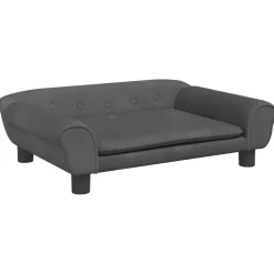 vidaXL Kinderbank 70x45x26 cm fluweel donkergrijs