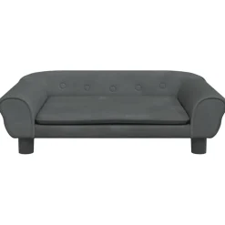 vidaXL Kinderbank 70x45x26 cm fluweel donkergrijs