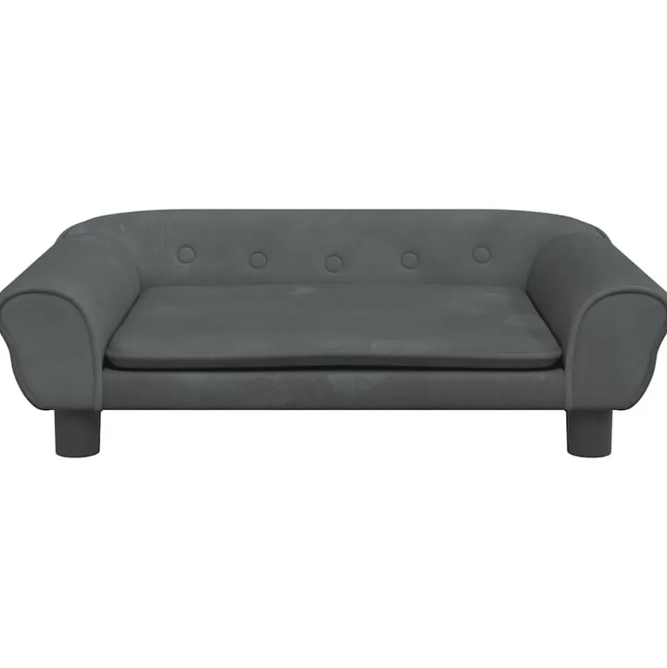 vidaXL Kinderbank 70x45x26 cm fluweel donkergrijs