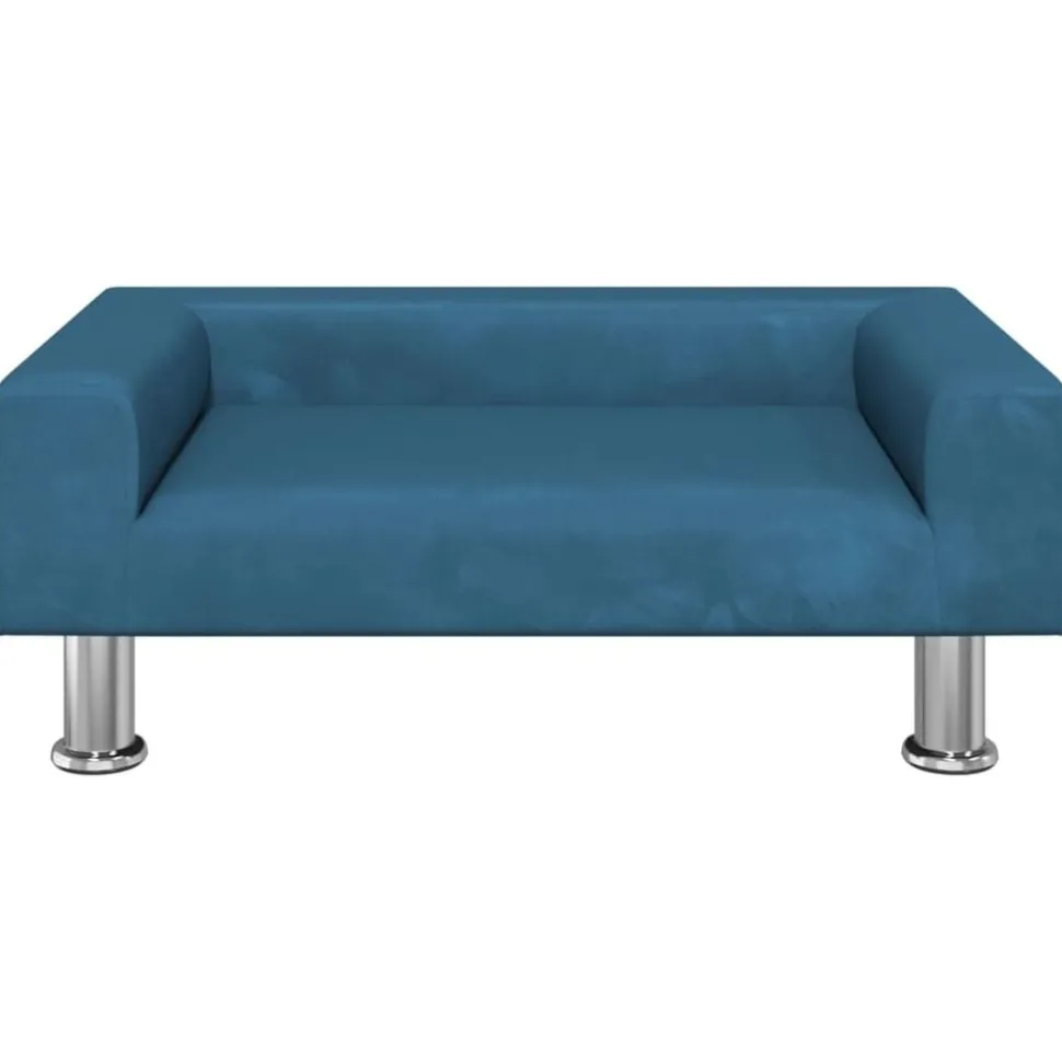vidaXL Kinderbank 70x45x26,5 cm fluweel blauw