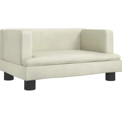 vidaXL Kinderbank 60x40x30 cm fluweel crèmekleurig