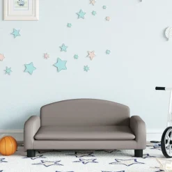 vidaXL Kinderbank 70x45x30 cm stof taupe