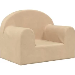 vidaXL Kinderbank zacht pluche crèmekleurig