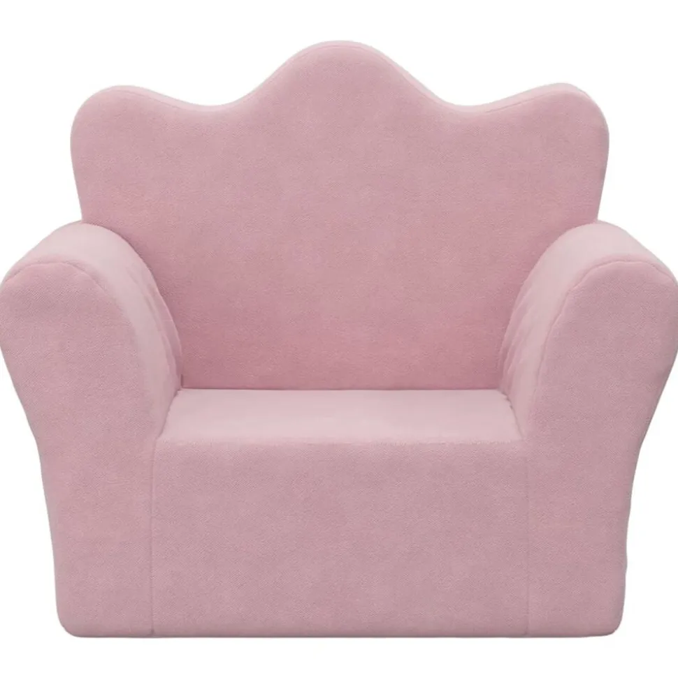 vidaXL Kinderbank zacht pluche roze