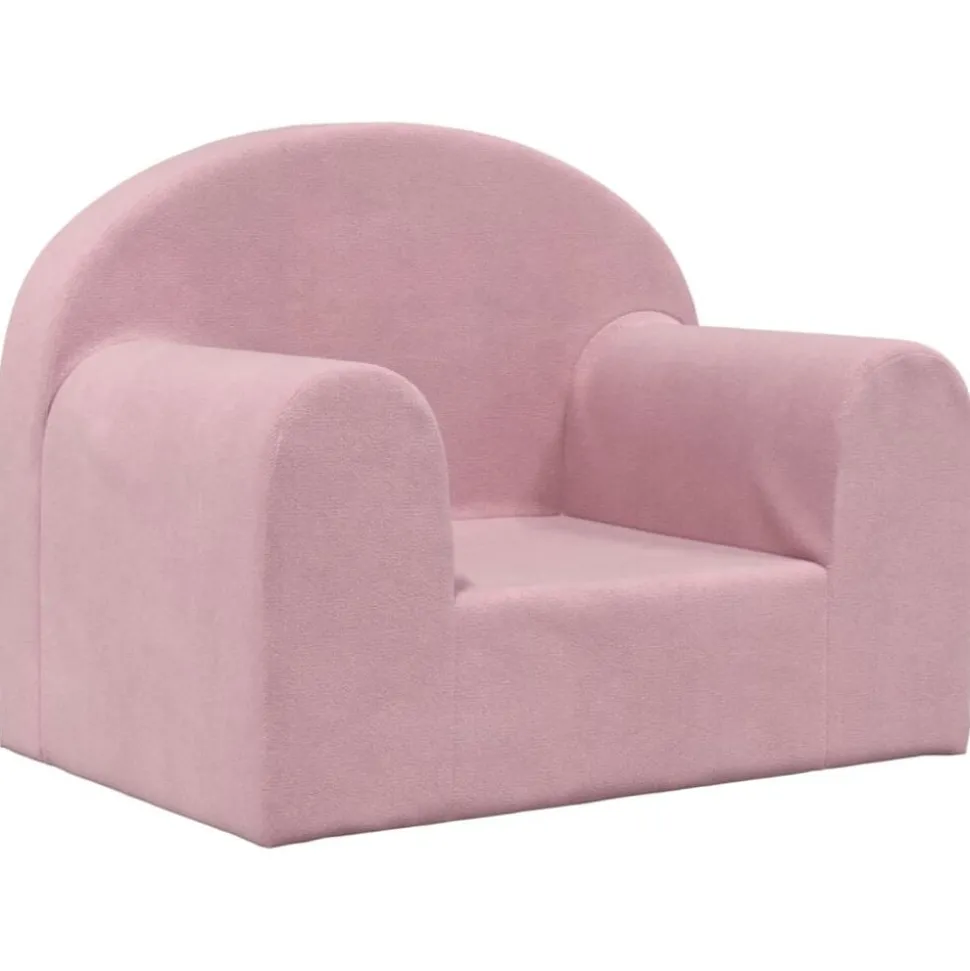 vidaXL Kinderbank zacht pluche roze