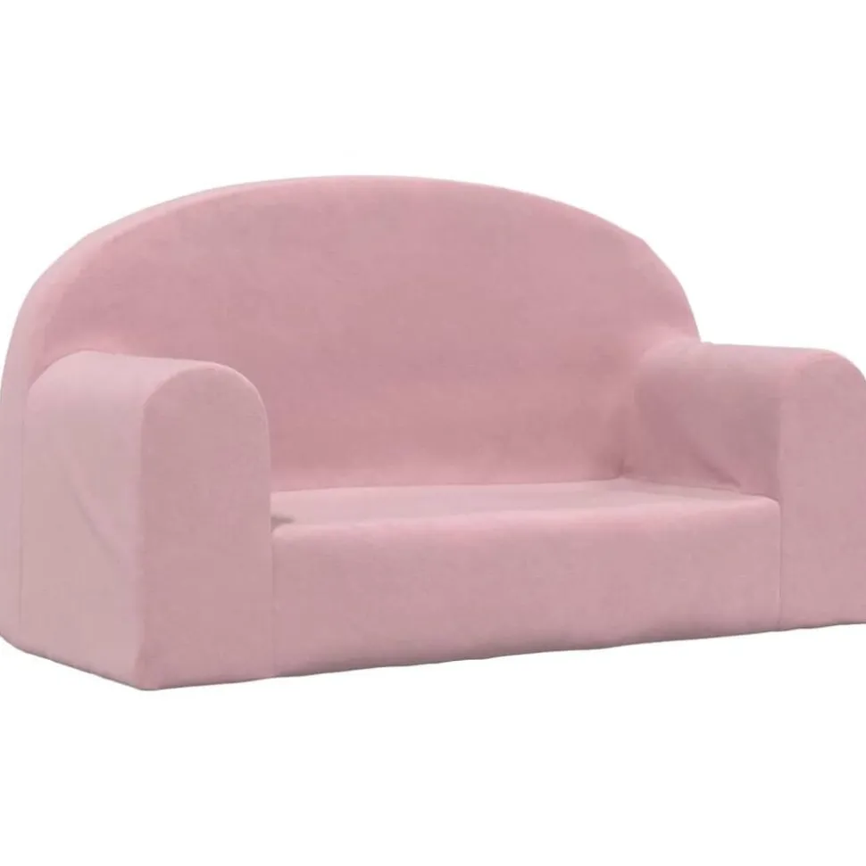 vidaXL Kinderbank 2-zits zacht pluche roze