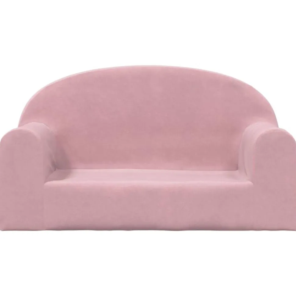 vidaXL Kinderbank 2-zits zacht pluche roze