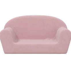 vidaXL Kinderbank 2-zits zacht pluche roze
