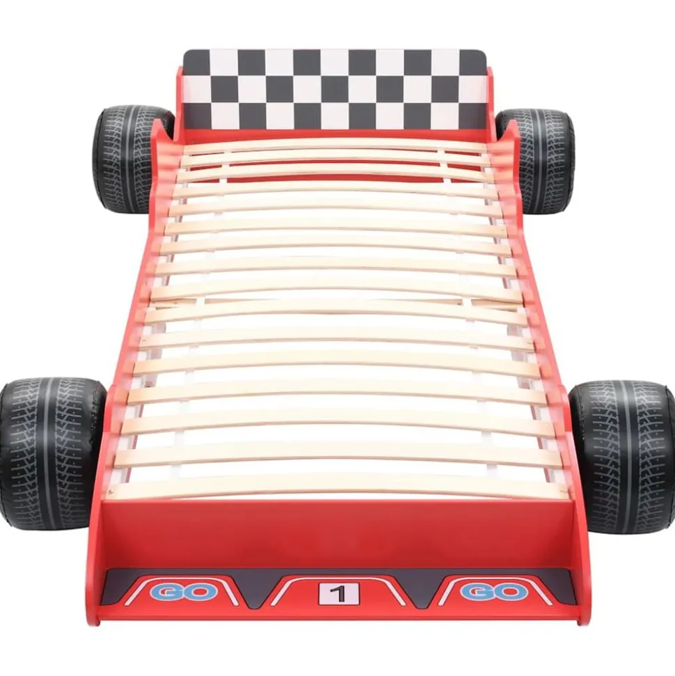 vidaXL Kinderbed raceauto rood 90x200 cm