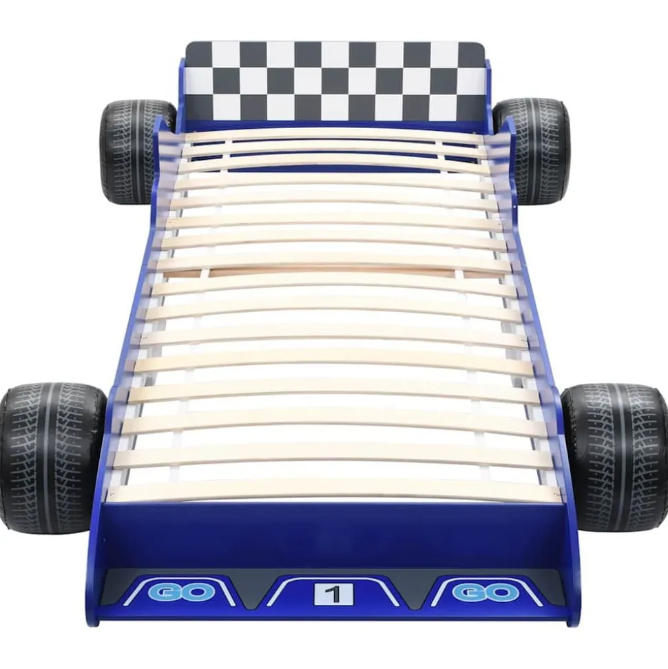 vidaXL Kinderbed raceauto blauw 90x200 cm