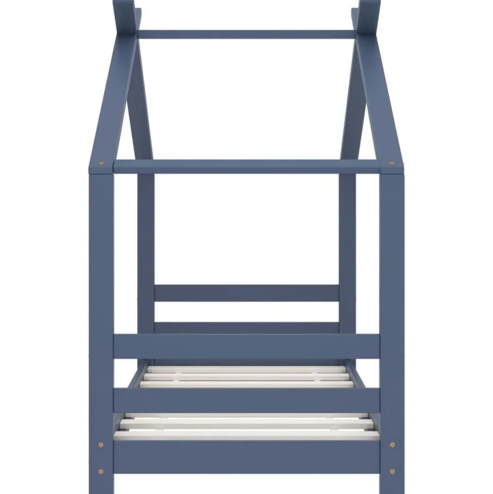 vidaXL Kinderbedframe massief grenenhout grijs 70x140 cm